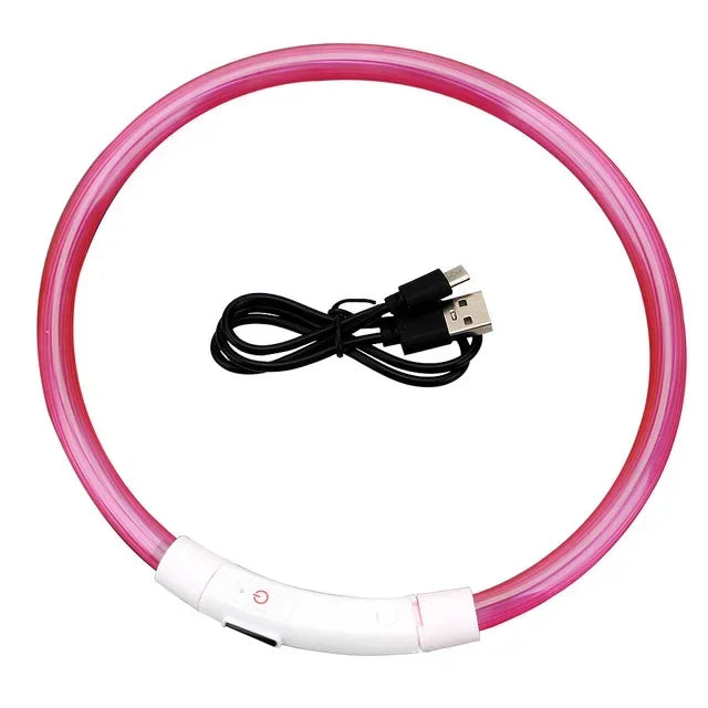 USB Rechargeable LED Dog Collar – Adjustable Glow & Cut-to-Fit