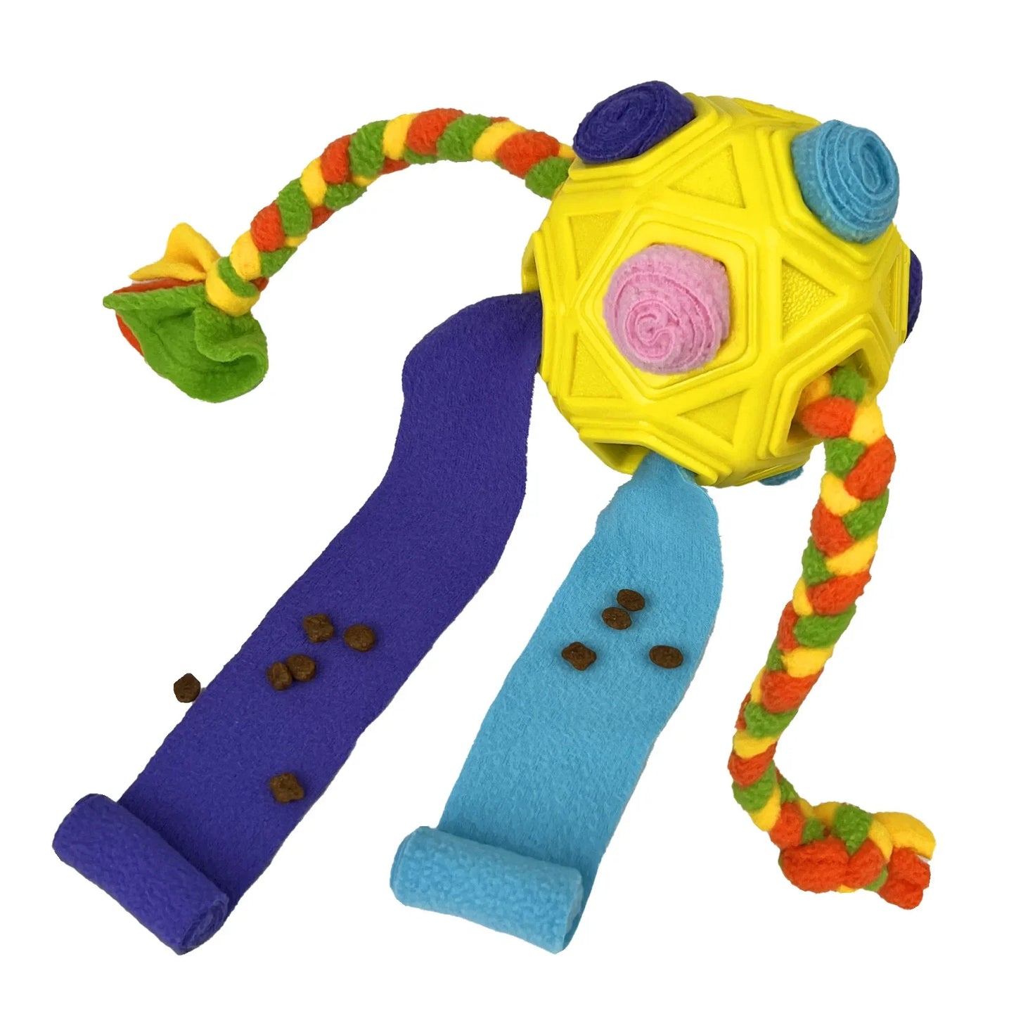 Sniffing Ball with Rope and Treat Hiding 3-in-1 Dog Toy