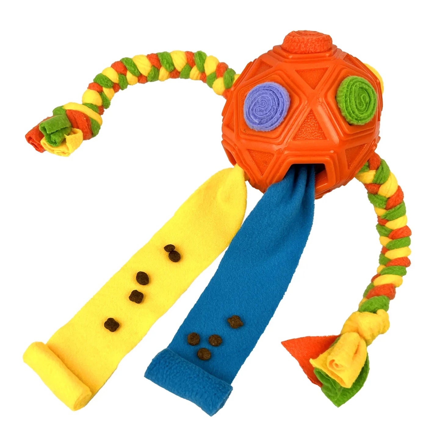 Sniffing Ball with Rope and Treat Hiding 3-in-1 Dog Toy