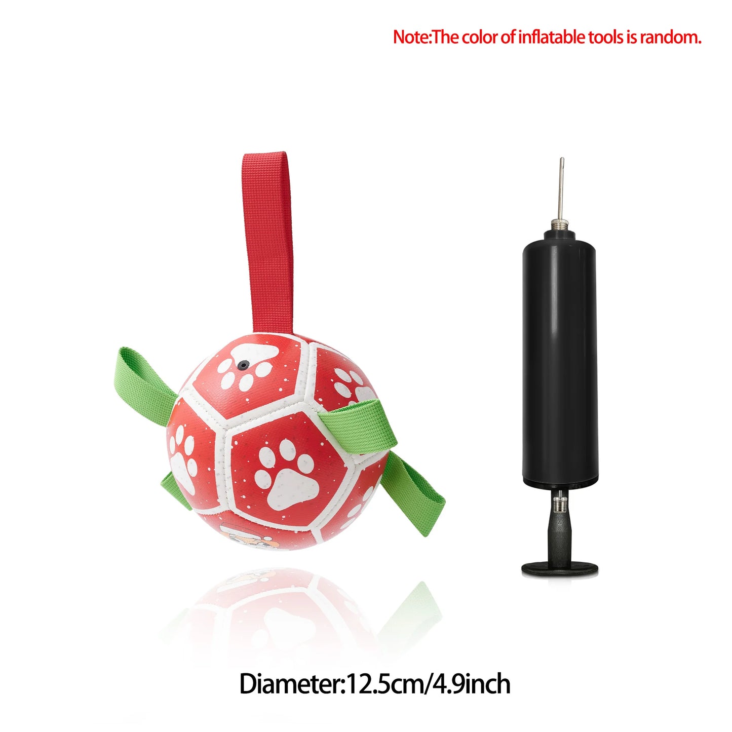 Interactive Dog Soccer Ball with Straps for Tug and Fetch