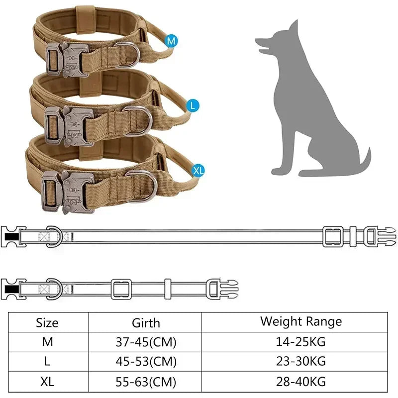 Tactical Dog Collar with Handle for Large Dogs