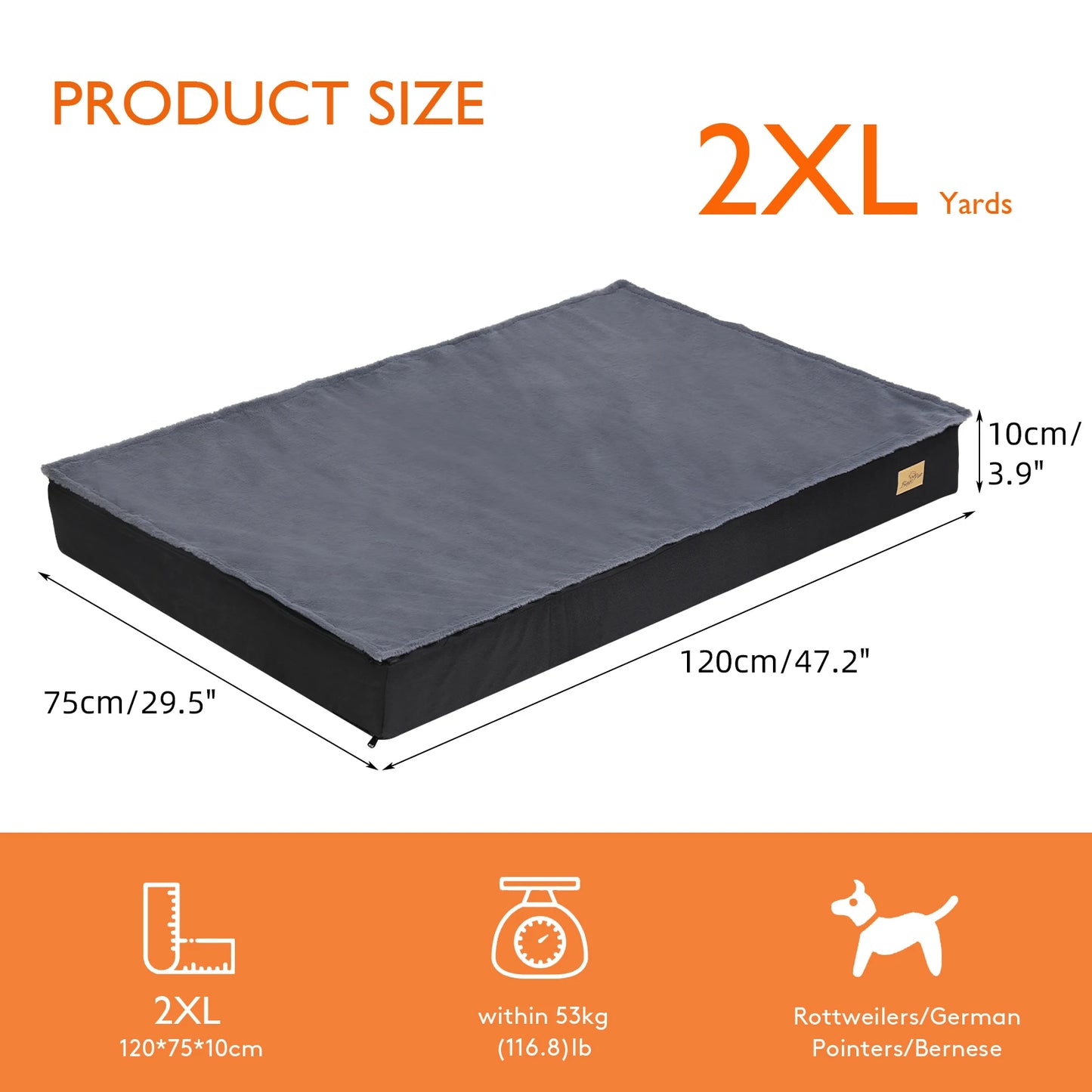 Washable Orthopedic Crate Dog Bed