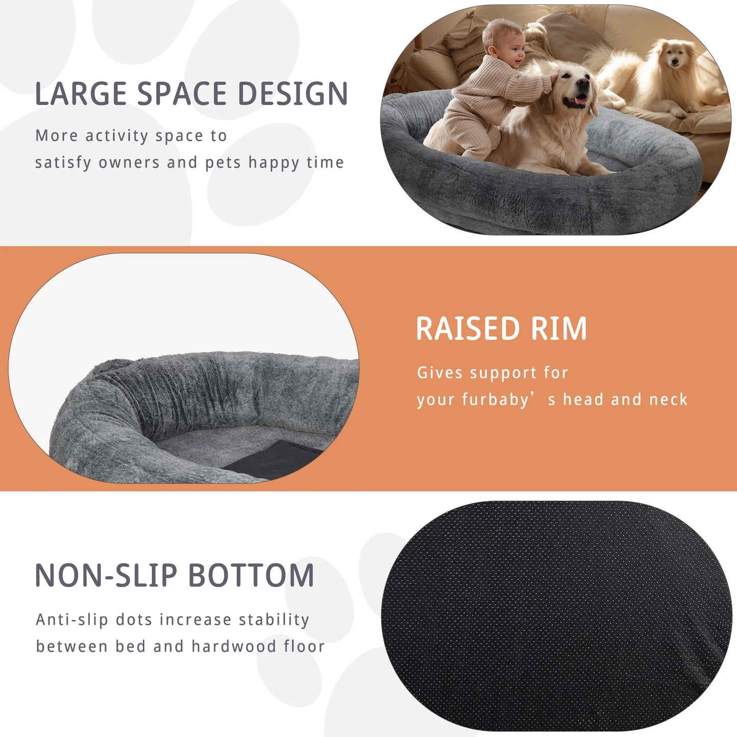 Orthopedic Washable Human Dog Bed For Adults And Large Dogs