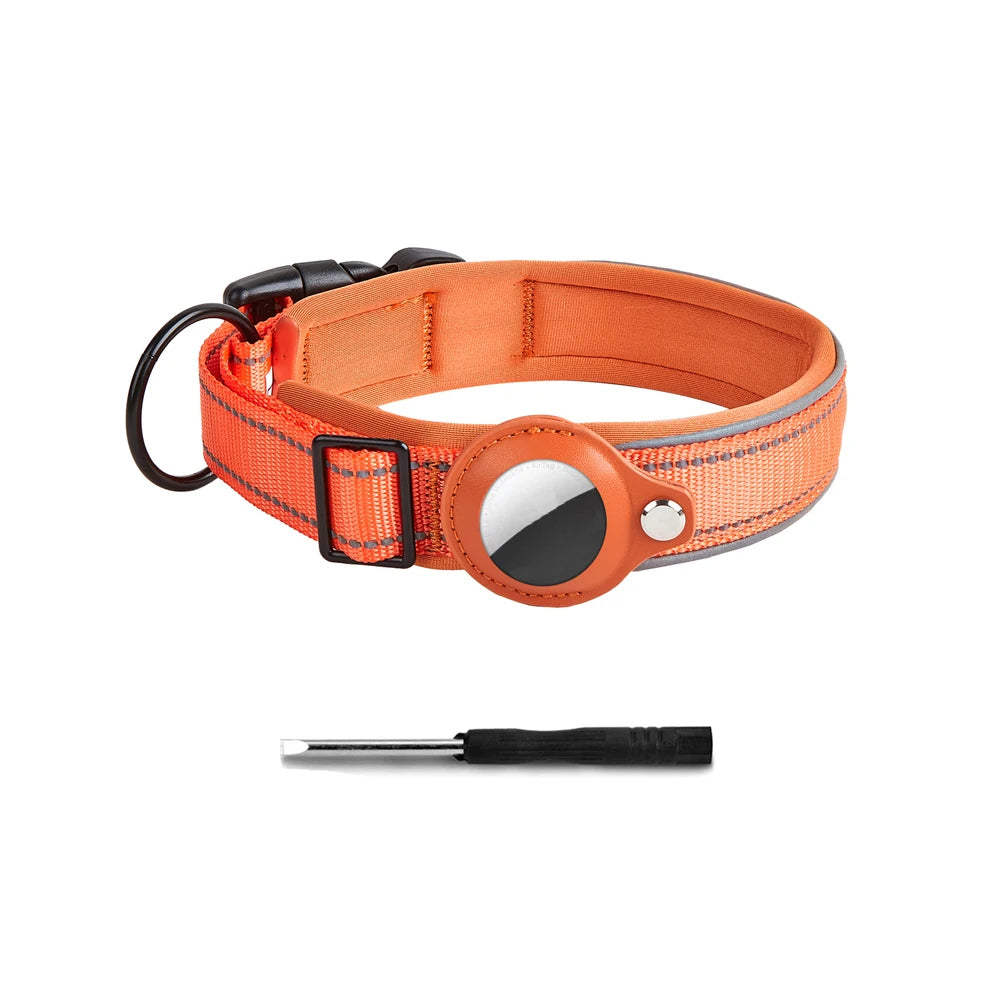 Reflective AirTag Dog Collar with Padding
