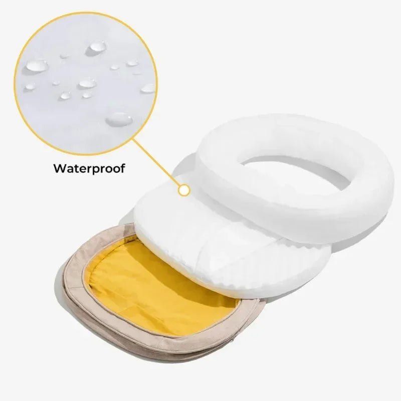 Washable Cushion Dog Bed with Foam Support Waterproof Removable Cover
