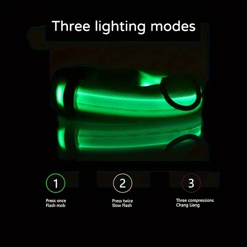 Reflective LED Dog Collar – Waterproof, Adjustable & Bright
