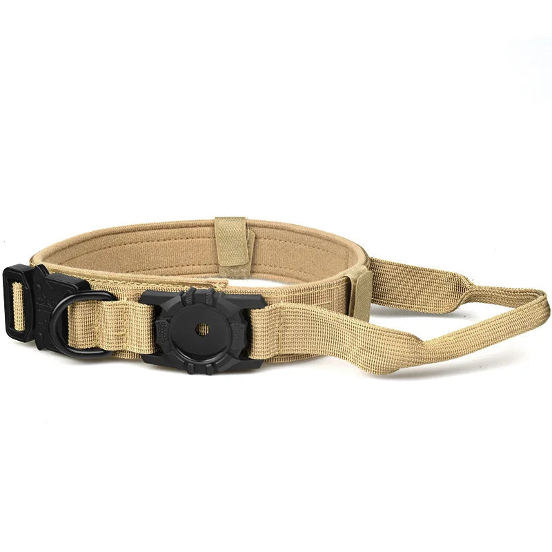 Tactical AirTag Dog Collar with Handle for GPS Tracking