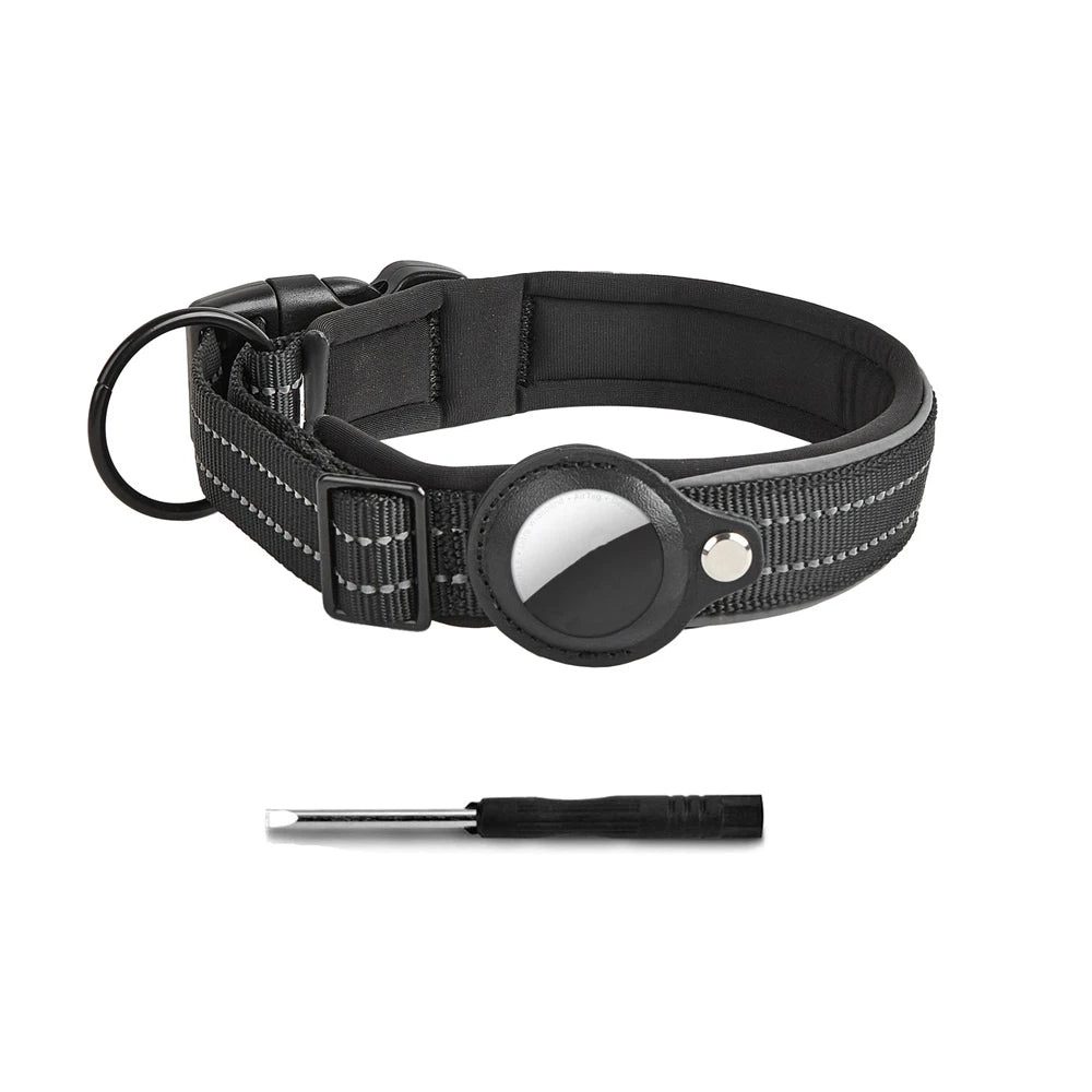Reflective AirTag Dog Collar with Padding