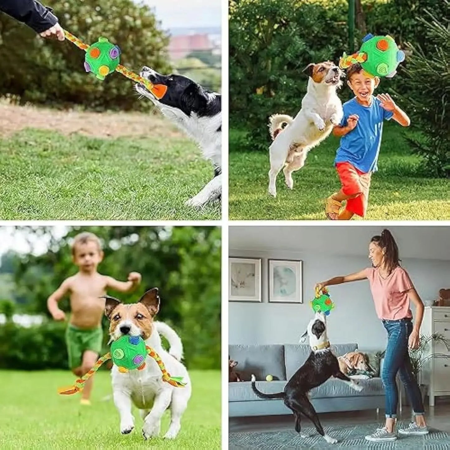 Sniffing Ball with Rope and Treat Hiding 3-in-1 Dog Toy