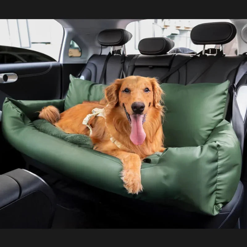 Washable Waterproof Car Dog Bed With Safety Straps And Hammock Support