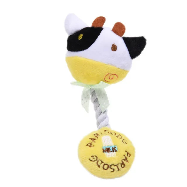 Plush Squeaky Rope Dog Toy – 17cm Puppy Chew Toy