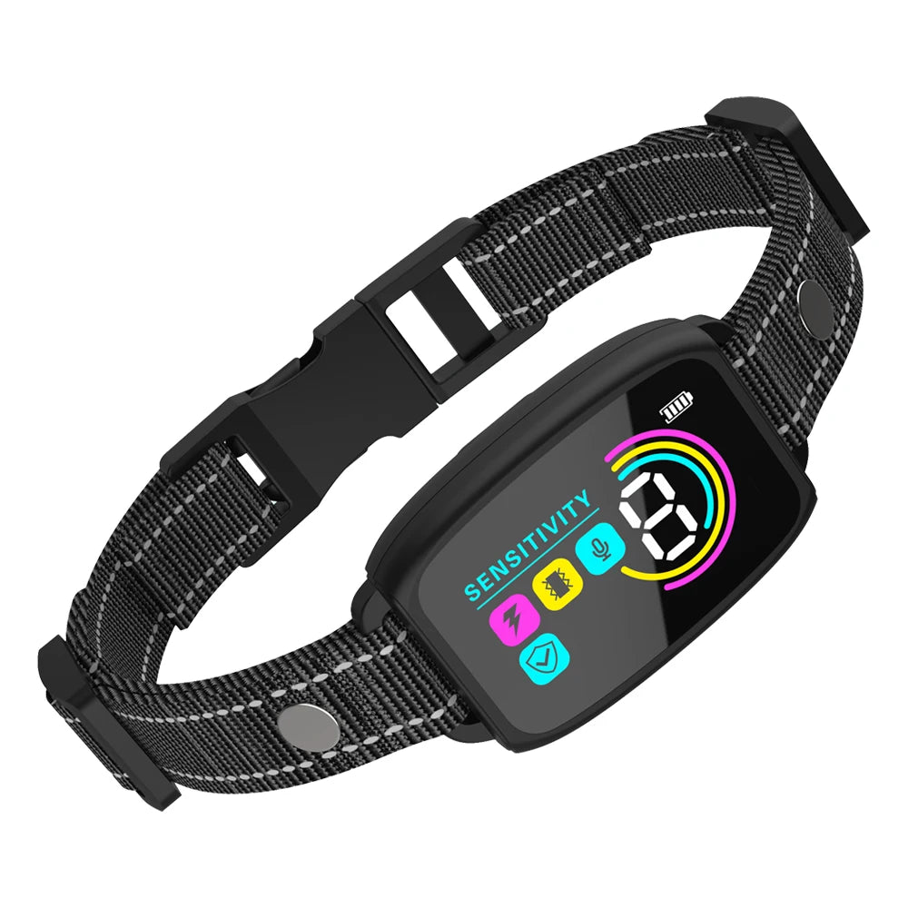 Rechargeable Waterproof Anti-Bark Dog Collar with LCD Display