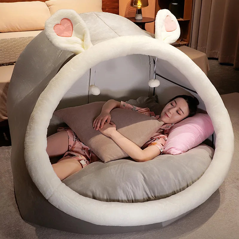 Human Dog Bed Plush Canopy for Large Dogs Owners