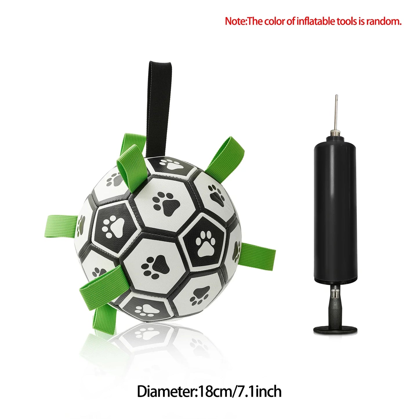 Interactive Dog Soccer Ball with Straps for Tug and Fetch