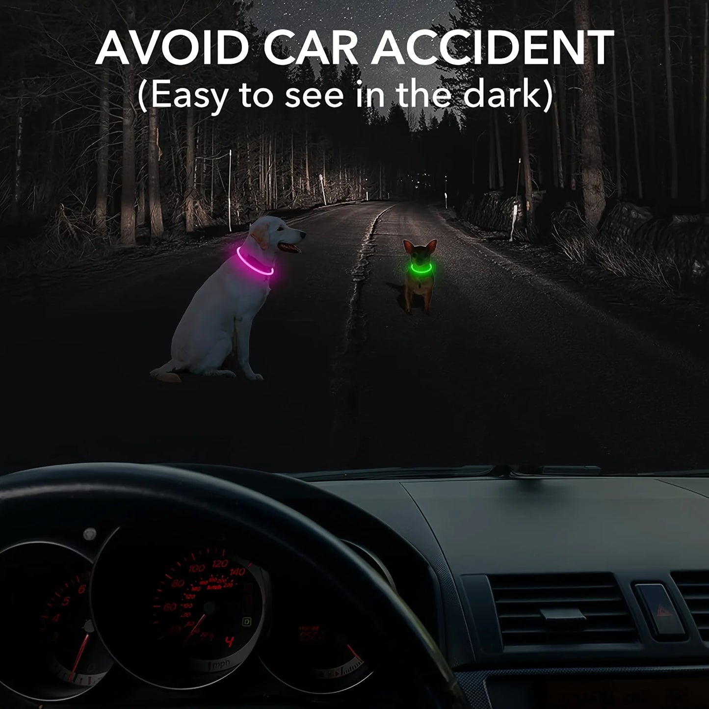 USB Rechargeable LED Dog Collar – Adjustable Glow & Cut-to-Fit