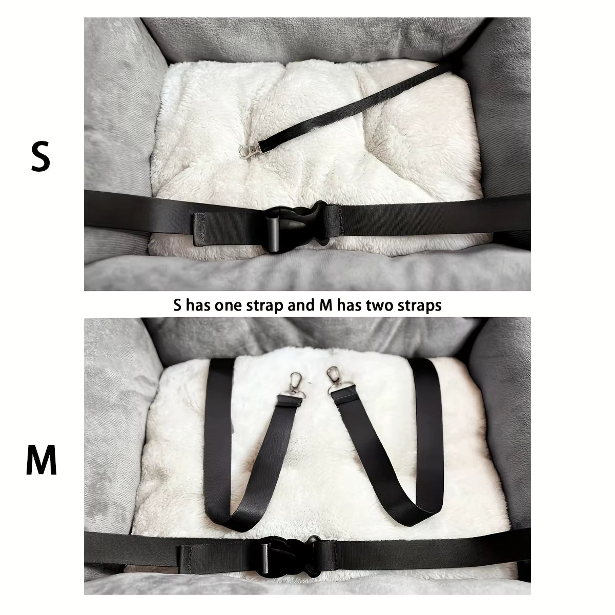 Travel Dog Car Seat Bed Washable with Safety Strap