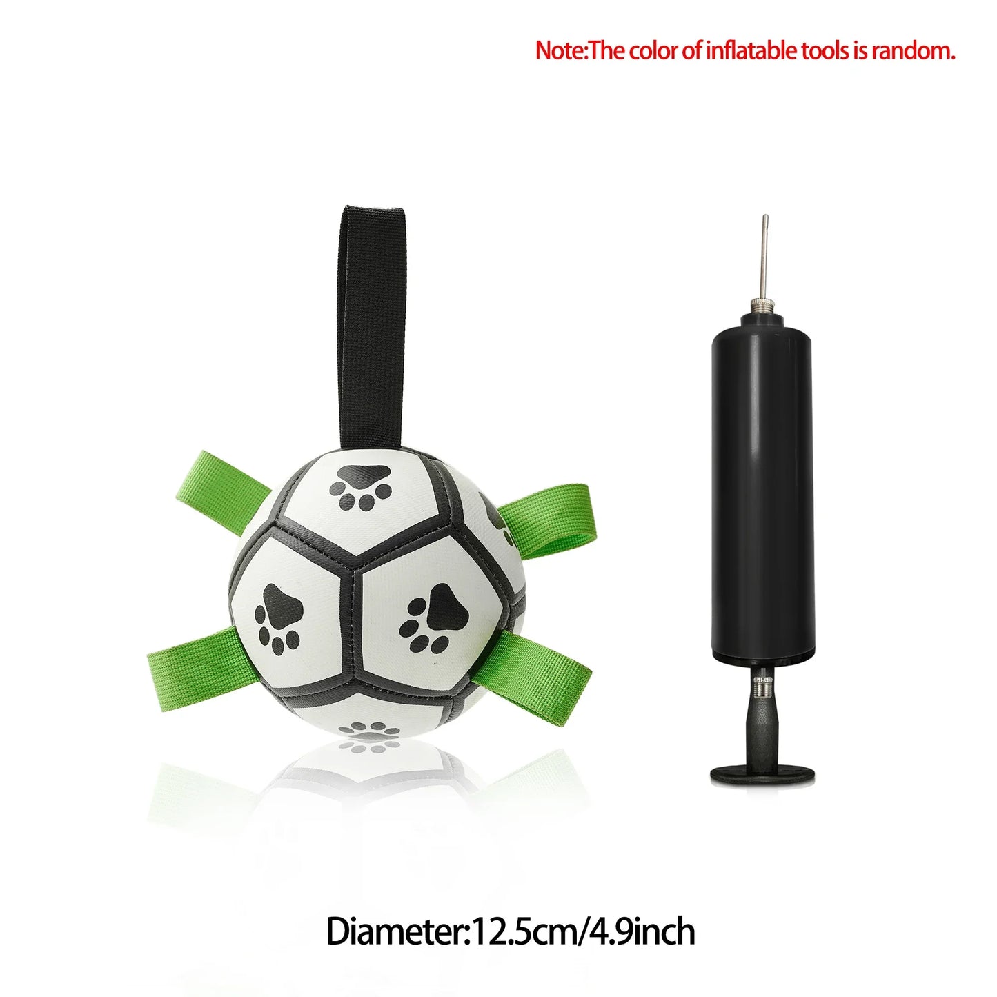 Interactive Dog Soccer Ball with Straps for Tug and Fetch