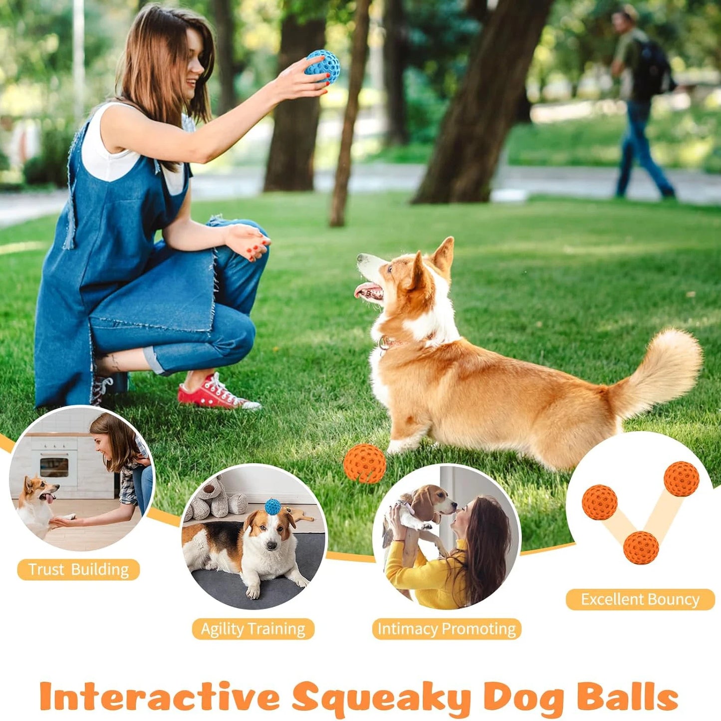 Squeaky Dog Chew Balls For Fetch And Teething