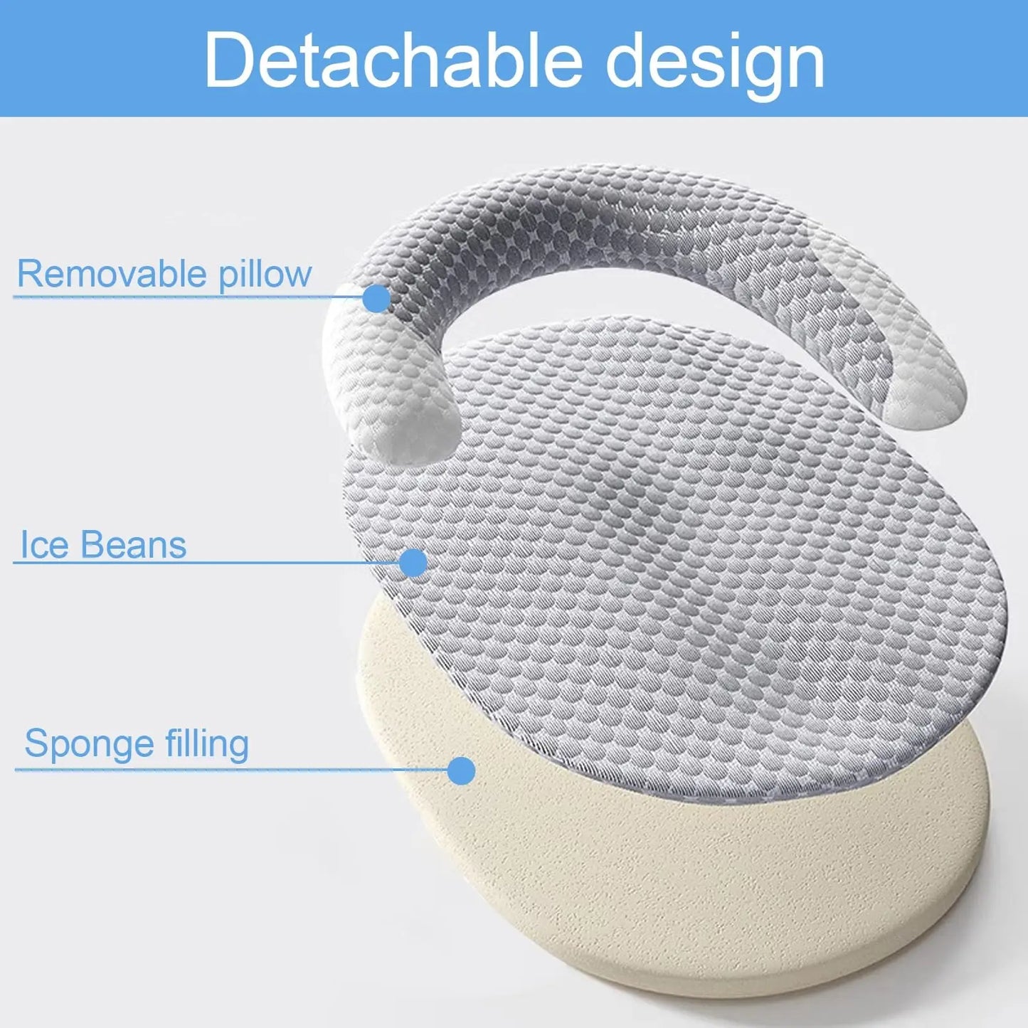 Breathable Orthopedic Dog Cooling Pad with Pillow for Crates, Floors, and Travel