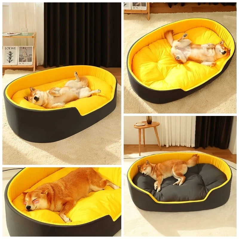 Orthopedic Washable Sherpa Fleece Dog Sofa Bed