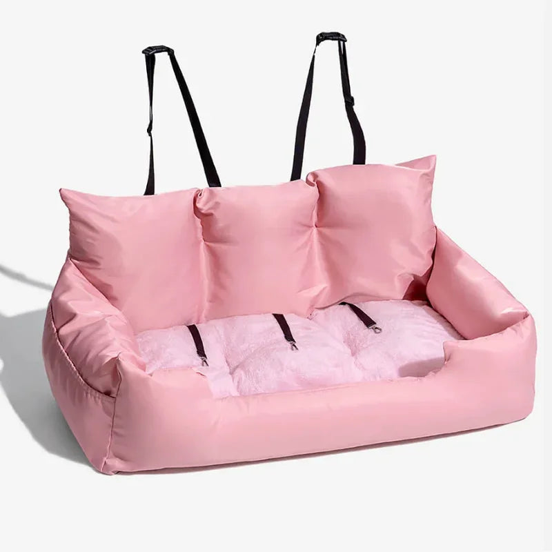 Washable Waterproof Car Dog Bed With Safety Straps And Hammock Support