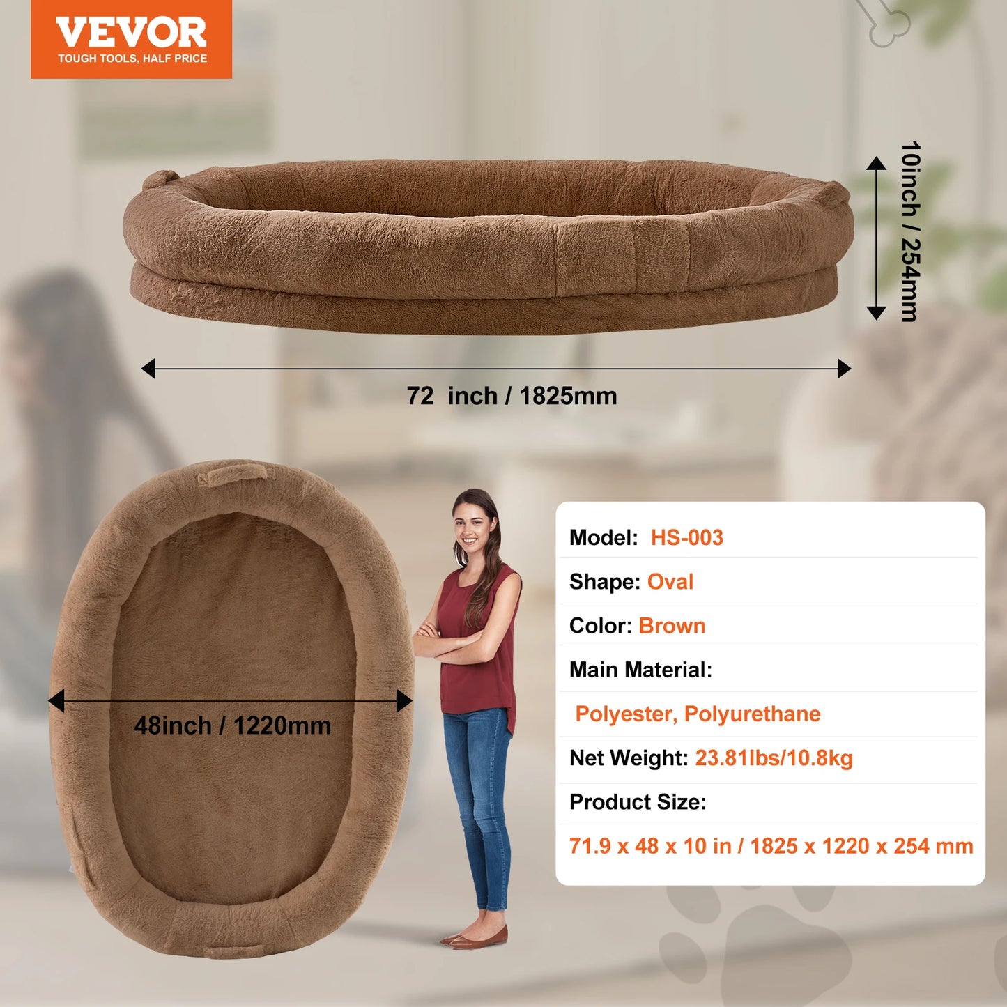 Orthopedic Washable Human Dog Bed For Adults And Large Dogs