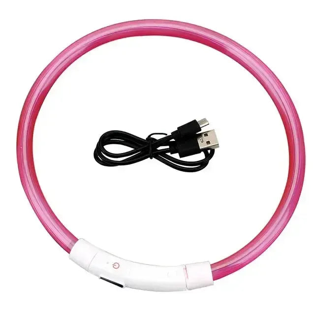 USB Rechargeable LED Dog Collar – Adjustable Glow & Cut-to-Fit