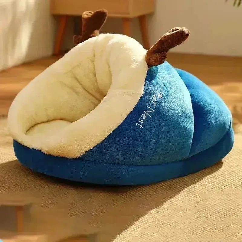 Washable Cotton Dog Cave Bed In Slipper Nest Design