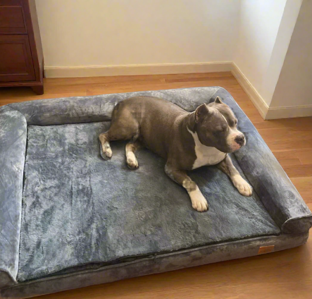Extra Large Orthopedic Waterproof Dog Bed Washable Bolster