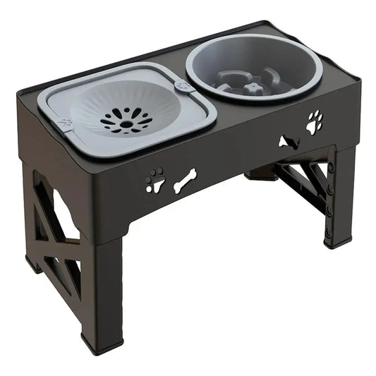 3-in-1 Adjustable Elevated Slow Feeder & Water Bowl