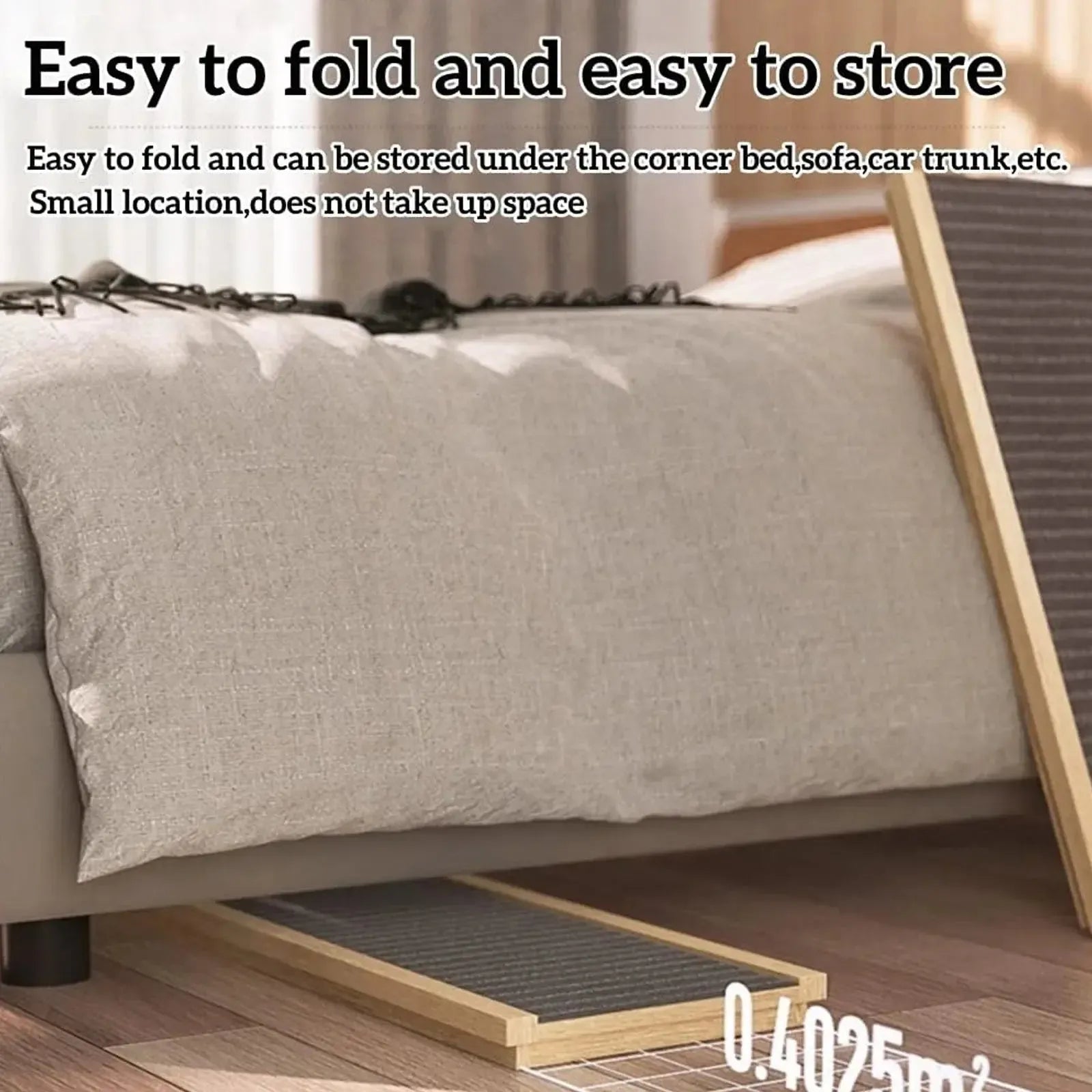 Adjustable wooden dog ramp with non-slip carpet