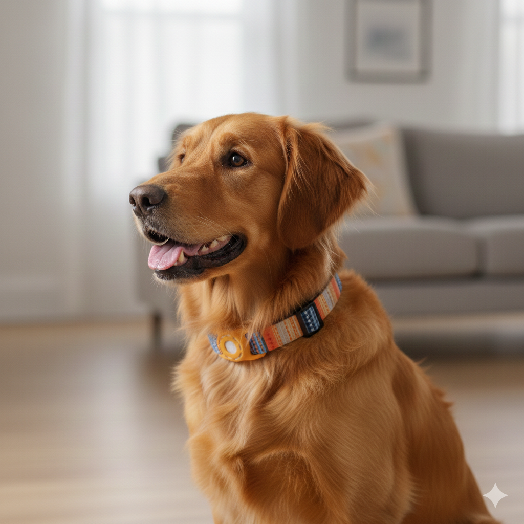 Air Tag Dog Collar with Secure Reflective Holder
