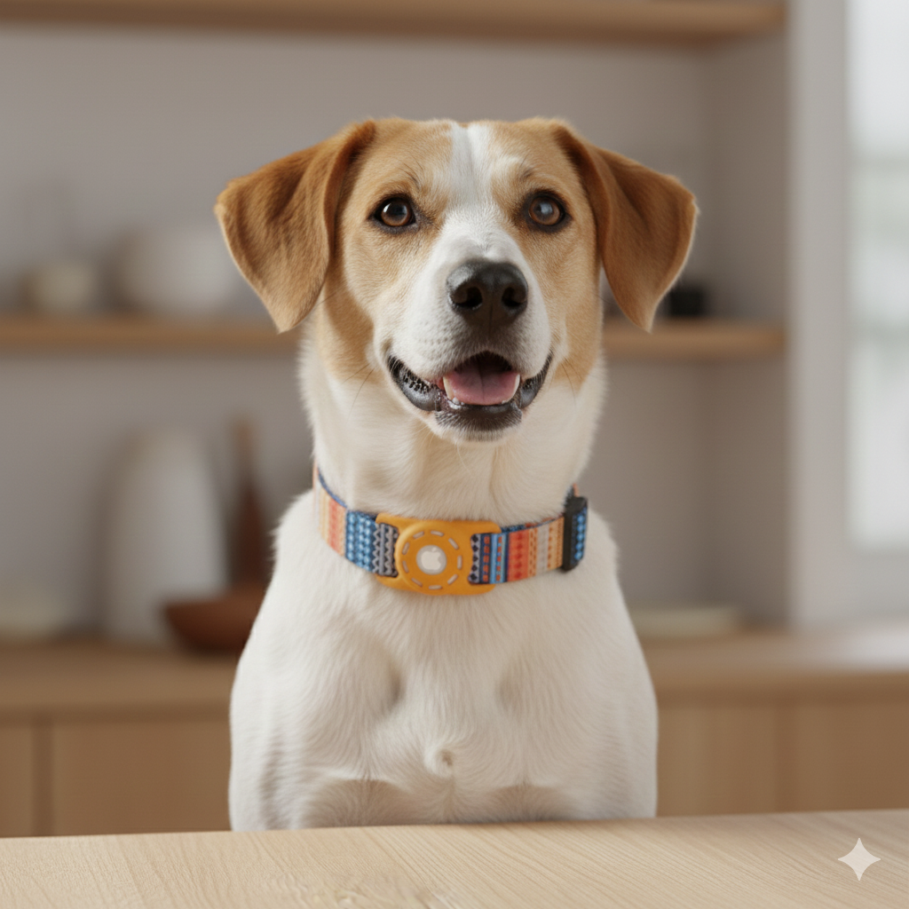 Air Tag Dog Collar with Secure Reflective Holder