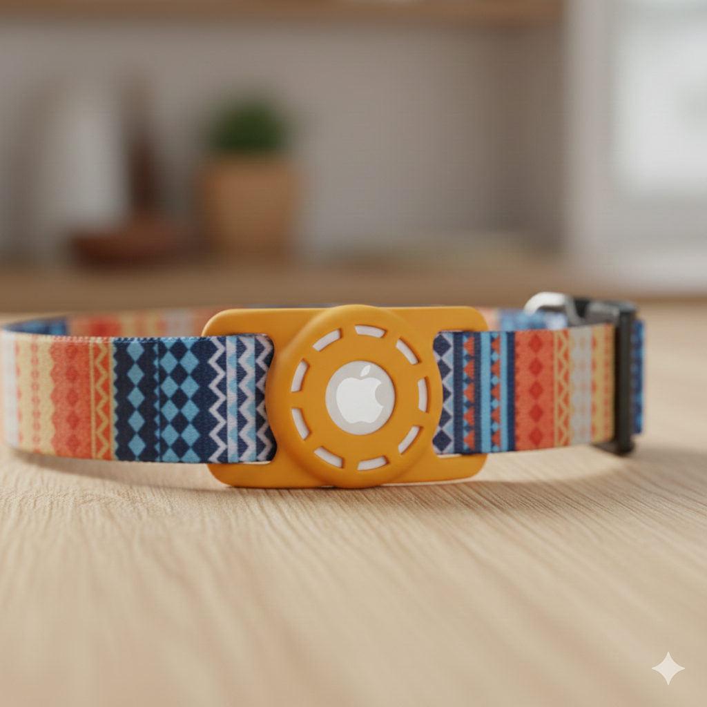 Air Tag Dog Collar with Secure Reflective Holder