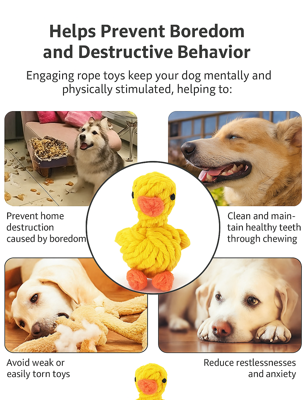 Duck Rope Chew Toy for Dogs