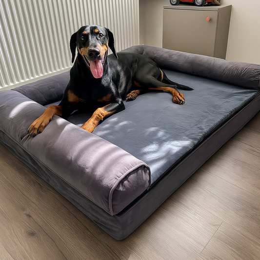 Extra Large Orthopedic Waterproof Dog Bed Washable Bolster