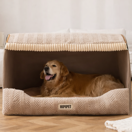Winter Warm Semi-Enclosed Dog Bed | Calming & Washable