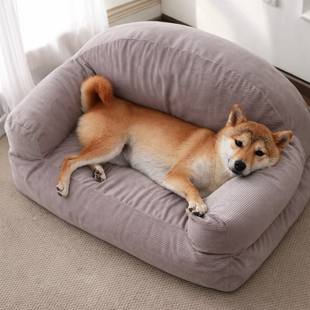 Sofa-Style Dog Bed with Raised Sides | Washable Cover