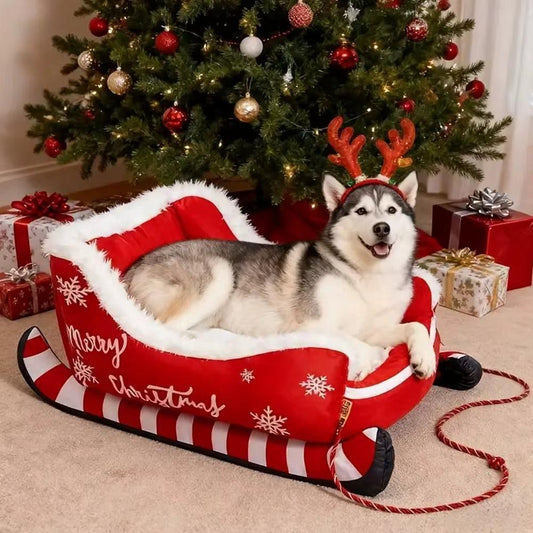 Christmas Sleigh Dog Bed