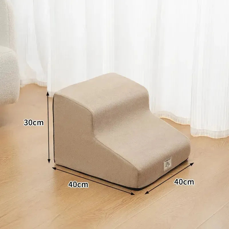 Curved corduroy dog stairs ramp for small dogs