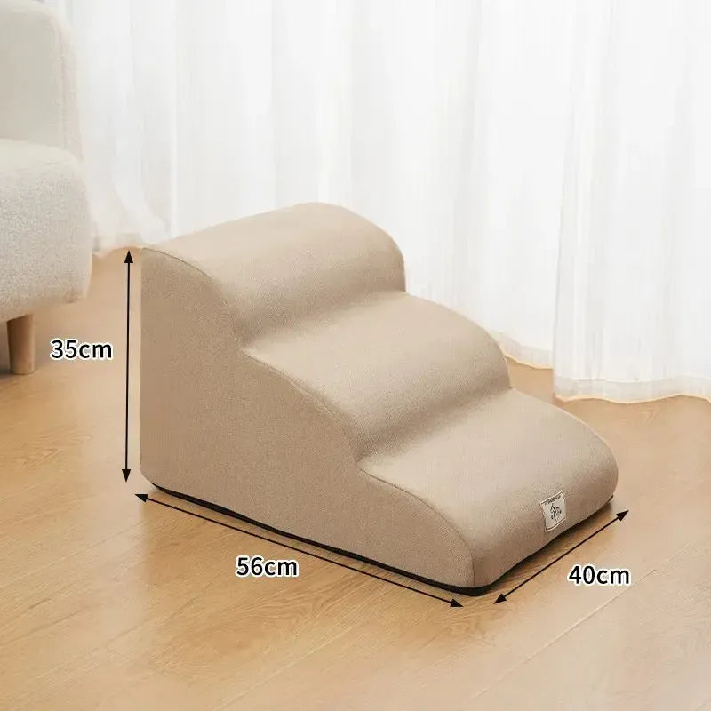 Curved corduroy dog stairs ramp for small dogs