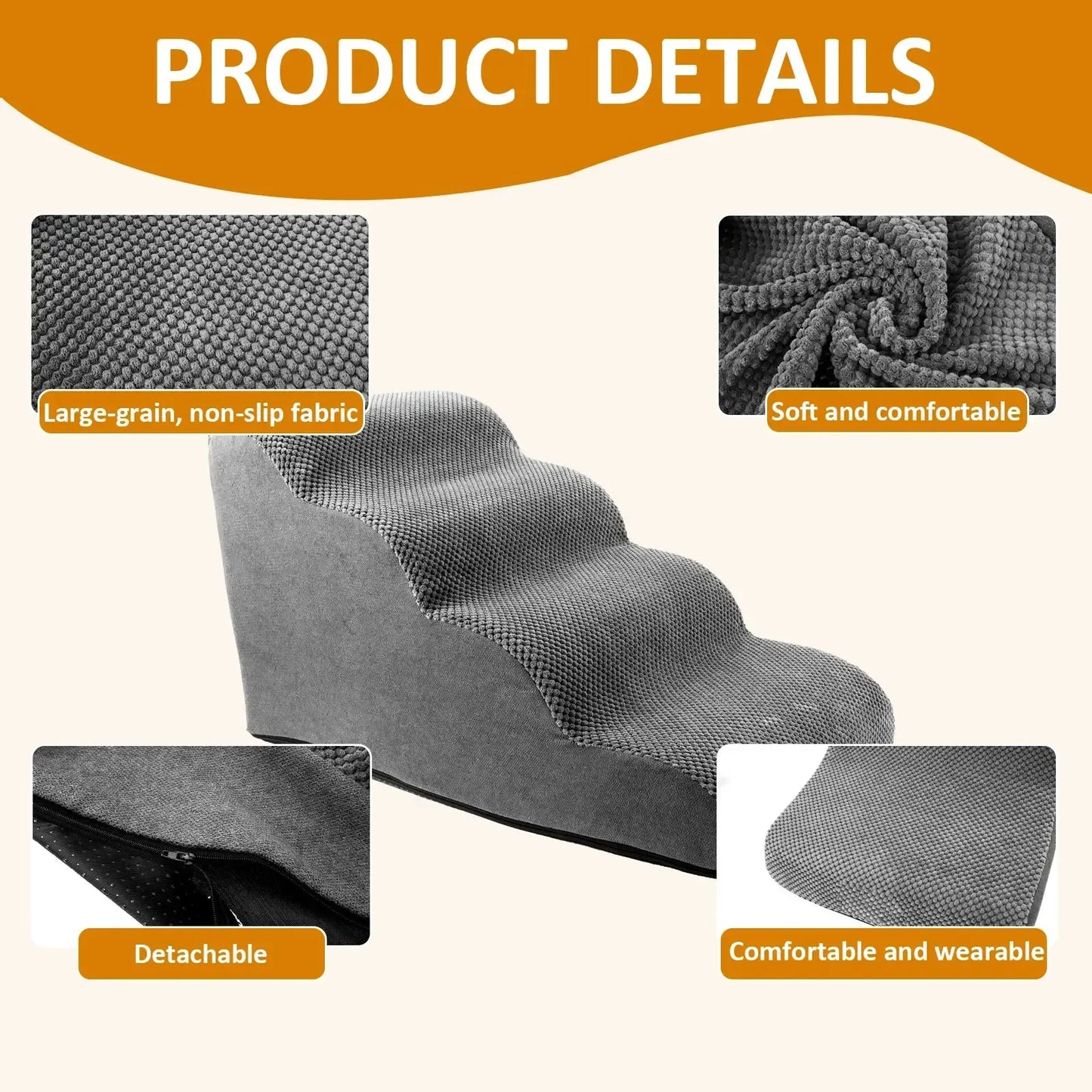 Curved corduroy dog stairs ramp for small dogs