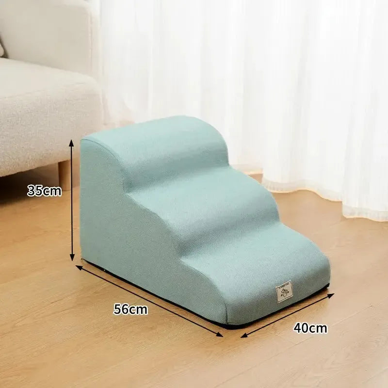 Curved corduroy dog stairs ramp for small dogs