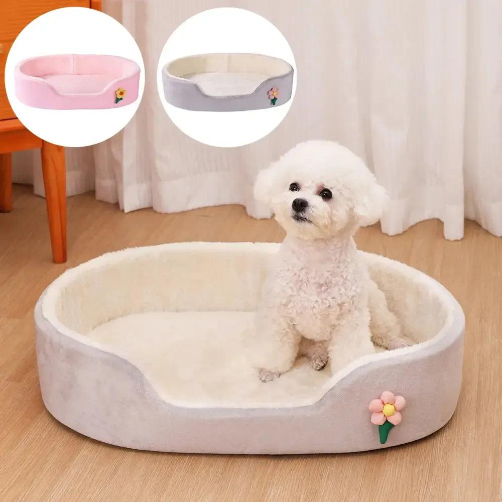 Dog Basket Bed Washable With Anti Slip Base Cushion