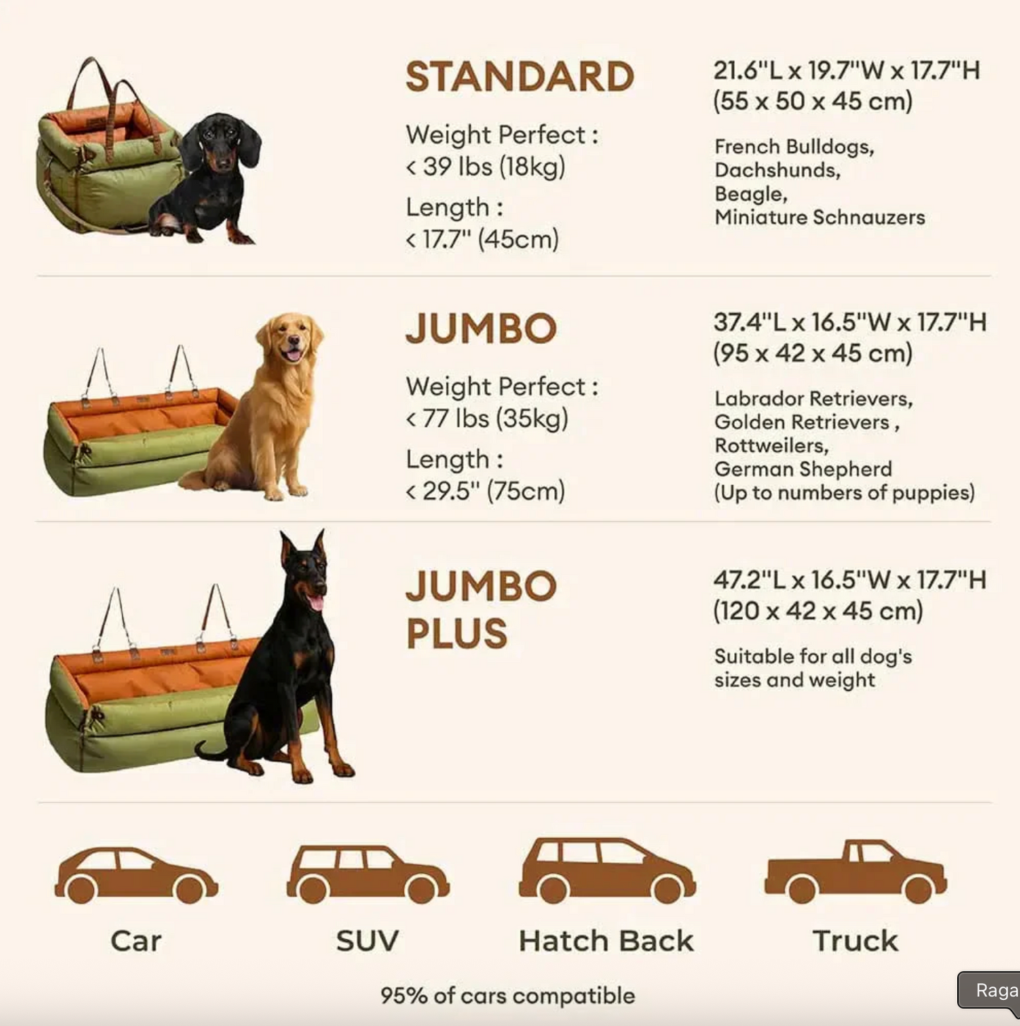 Dog Car Seat Bed – Orthopedic Booster for Joint Support