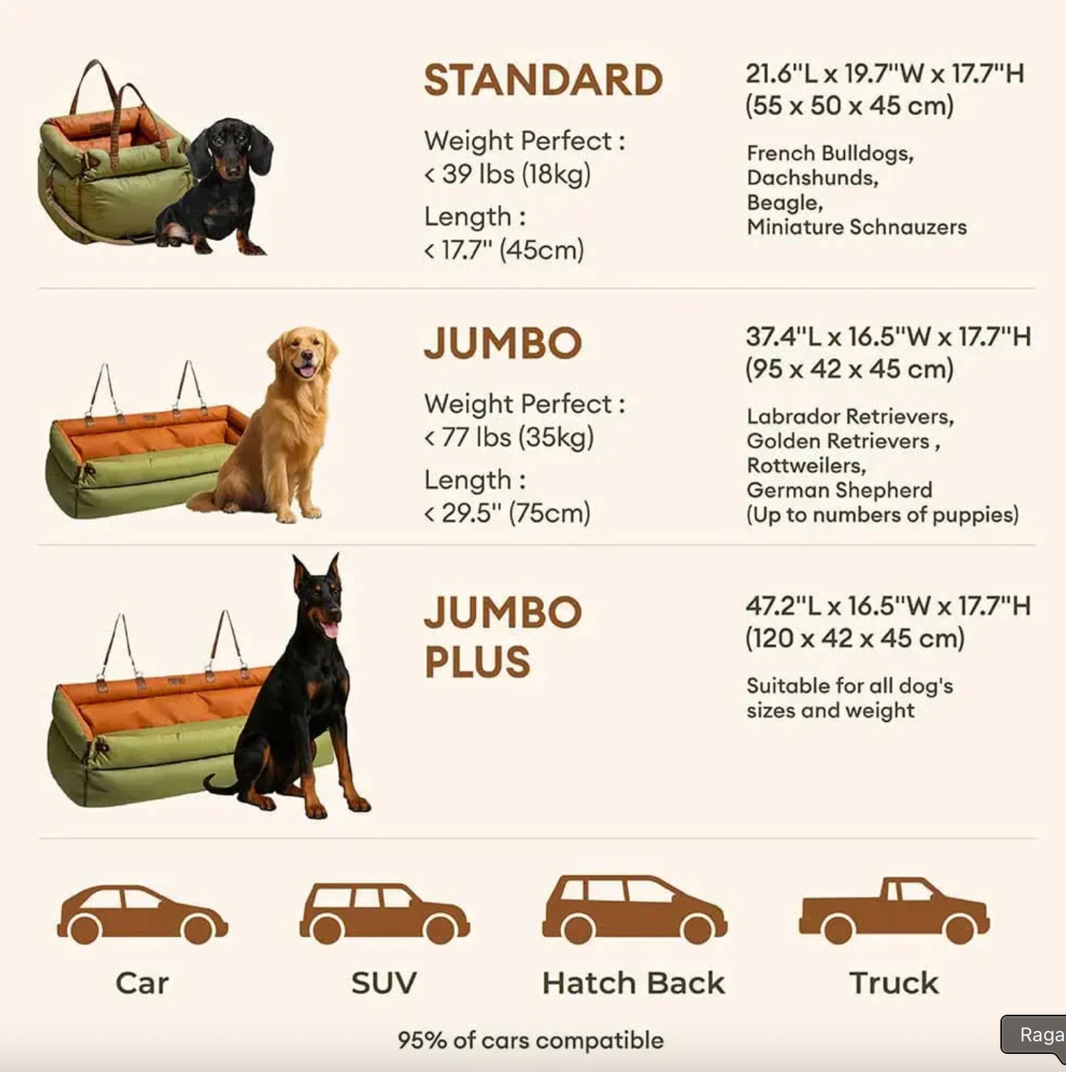 Dog Car Seat Bed – Orthopedic Booster for Joint Support