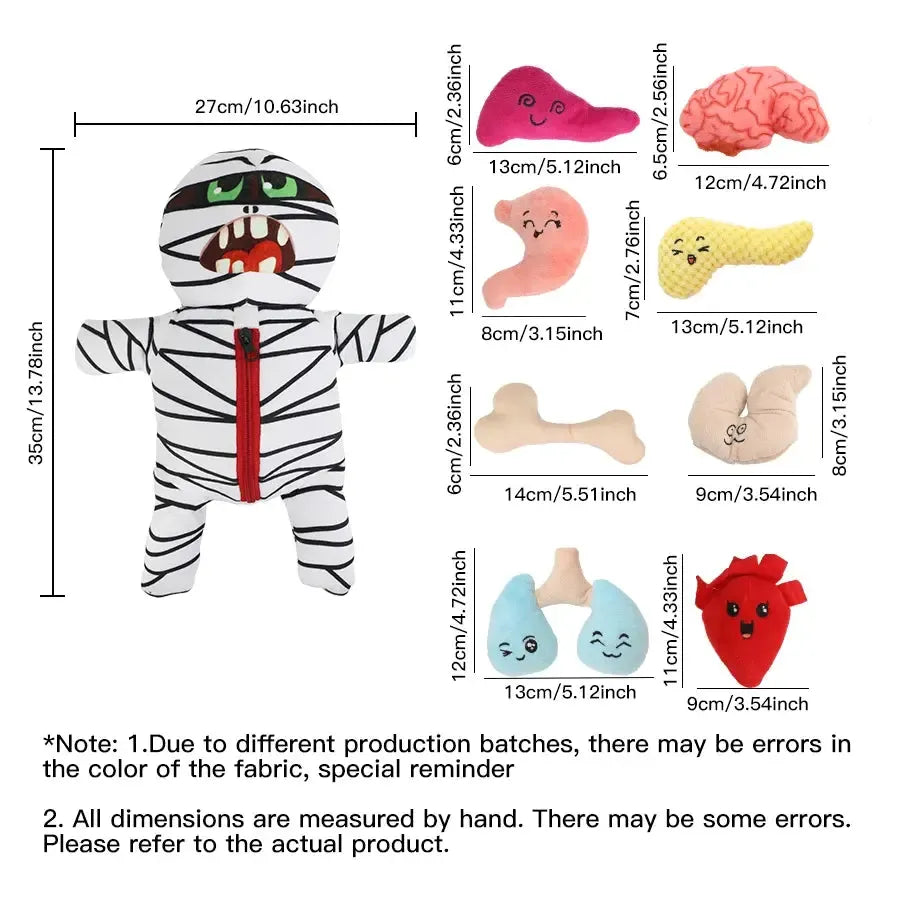 Dog Toys Halloween Plush Set – Soft Mummy Toys