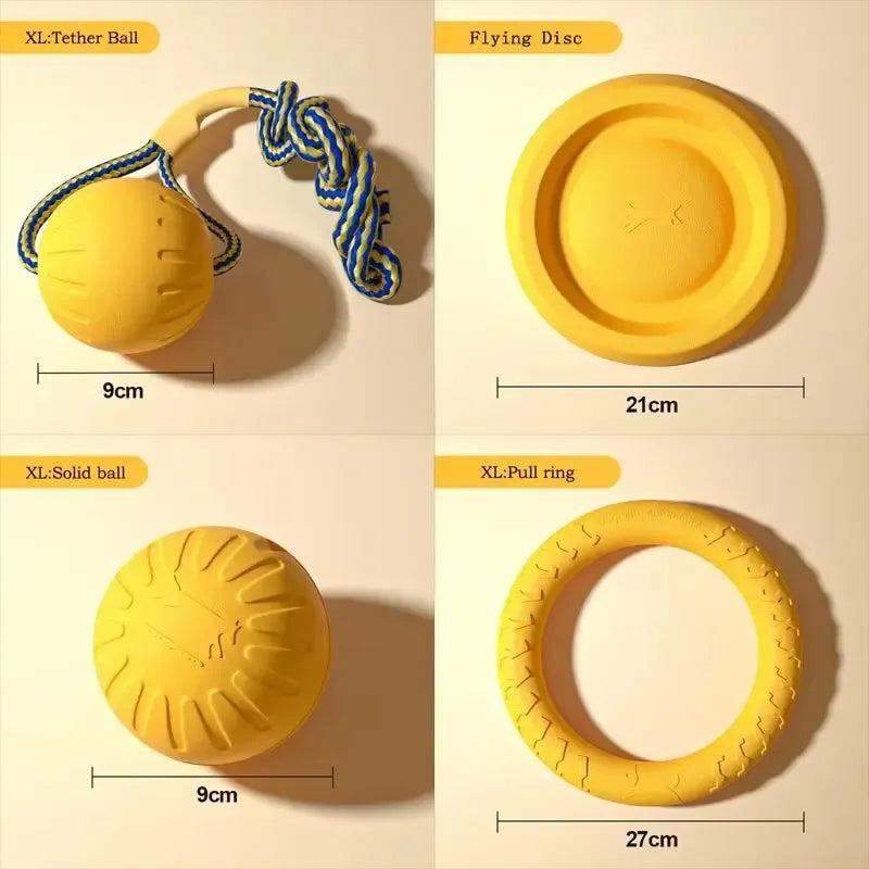 Durable Dog Toy Set – Flying Disc, Ball, Tug & Pull Ring