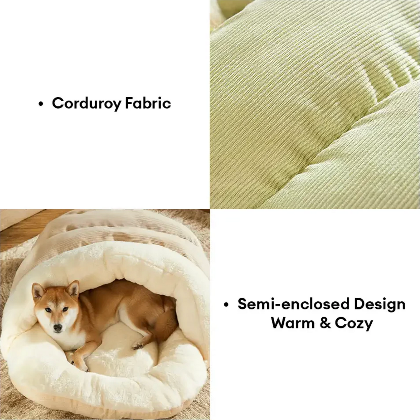 Enclosed Slipper-Style Dog Bed