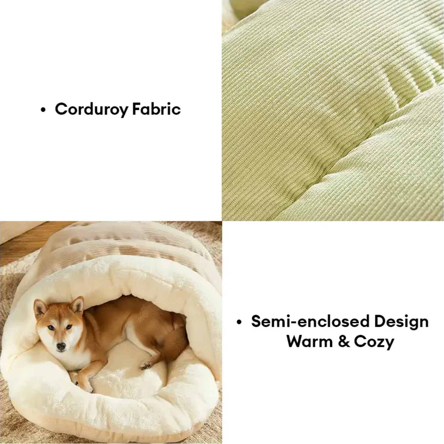 Enclosed Slipper-Style Dog Bed